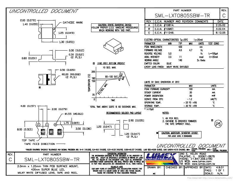 SML-LXT0805SBW-TR