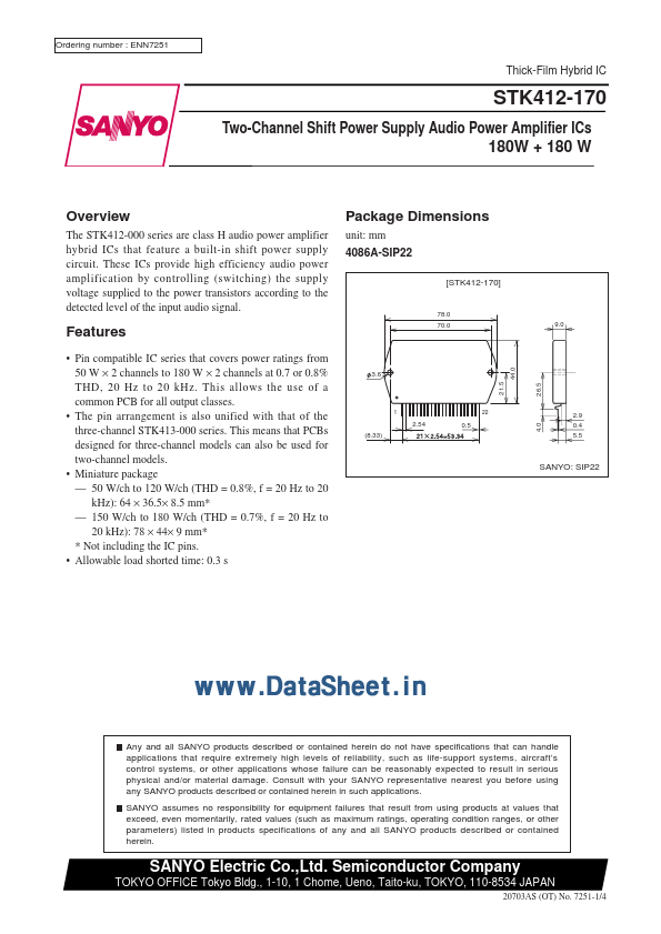 <?=STK412-170?> डेटा पत्रक पीडीएफ