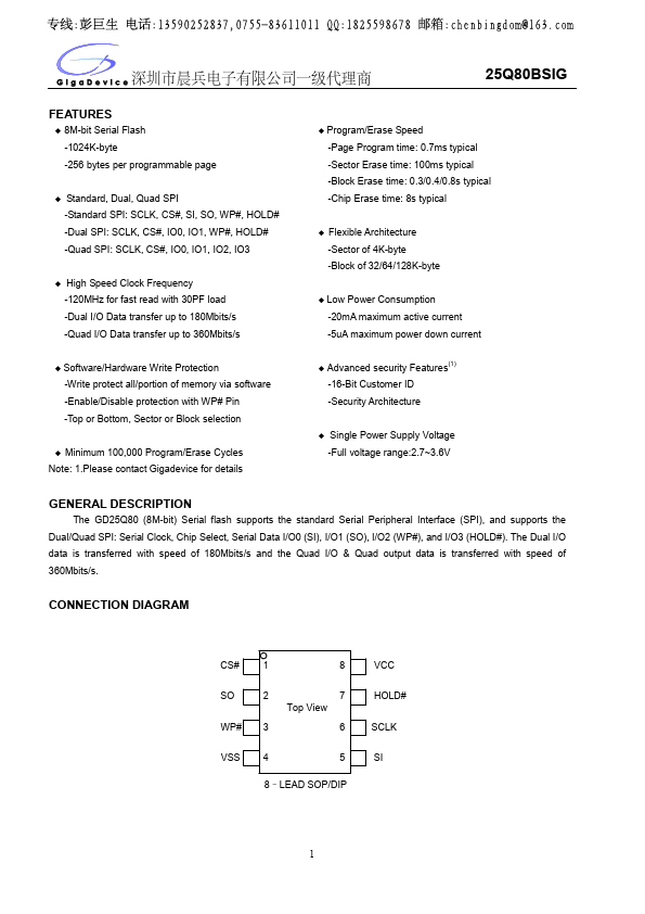 GD25Q80BSIG GigaDevice