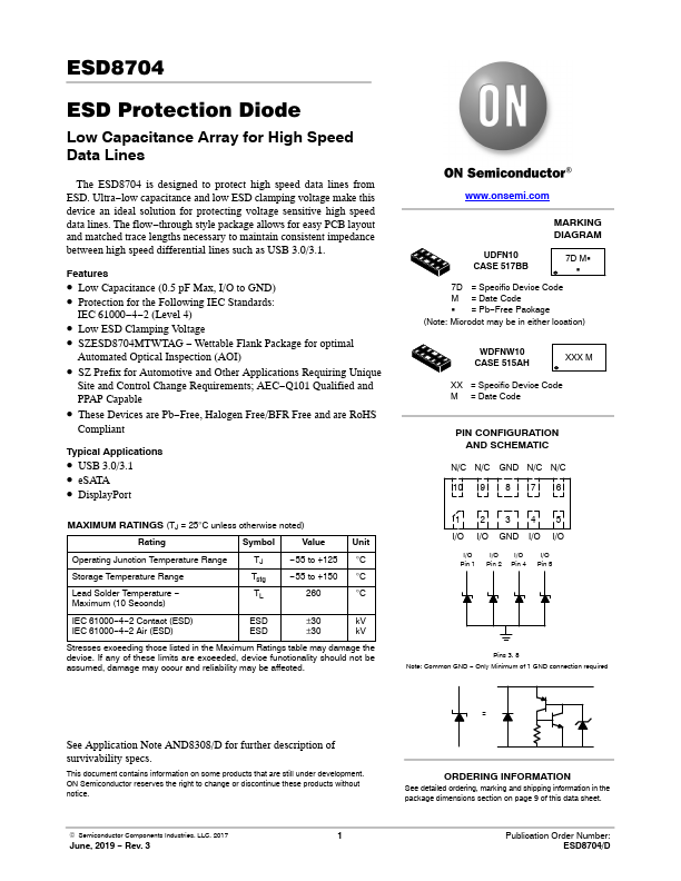 <?=ESD8704?> डेटा पत्रक पीडीएफ