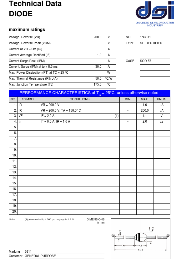 1N3611 DSI