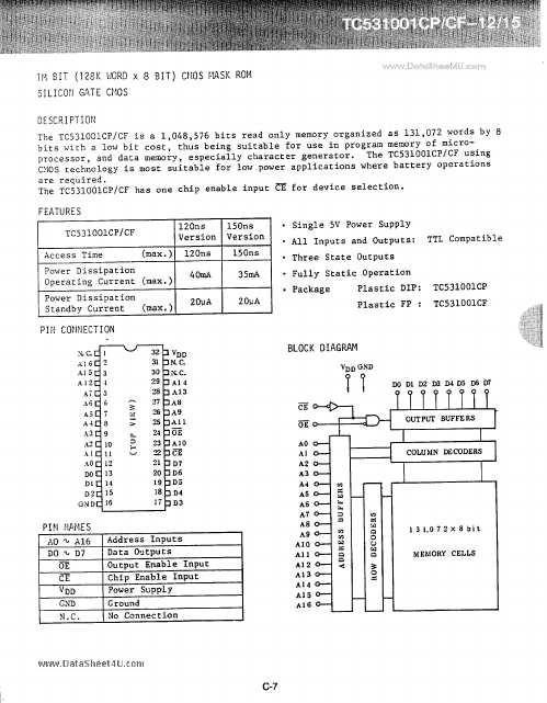 <?=TC531001CP-12?> डेटा पत्रक पीडीएफ