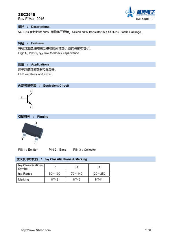 2SC3545 BLUE ROCKET ELECTRONICS