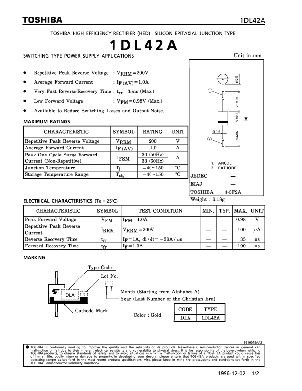 1DL42A Toshiba Semiconductor