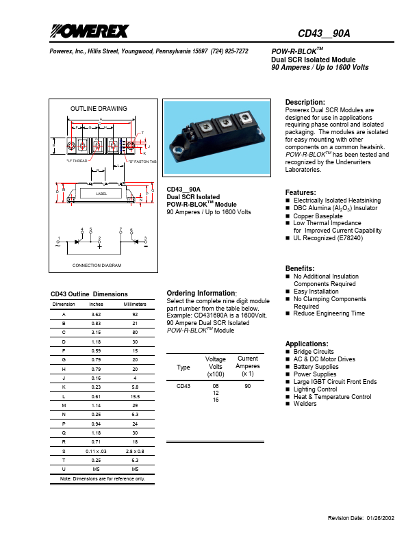 CD431690A Powerex Power Semiconductors