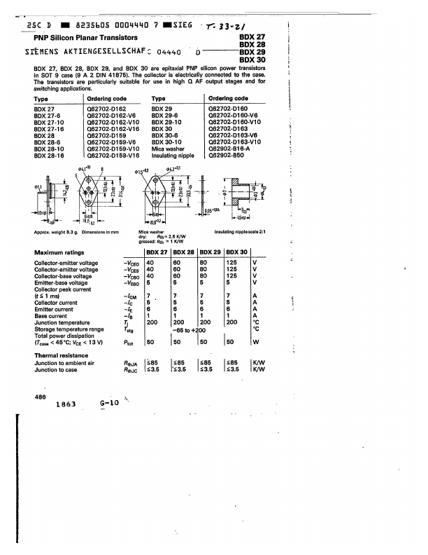 BDX30 Siemens Semiconductor Group