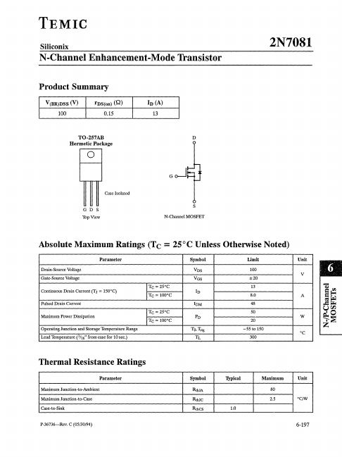 2N7081 TEMIC