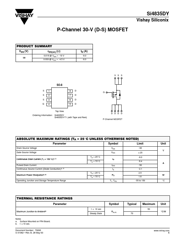 <?=Si4835DY?> डेटा पत्रक पीडीएफ