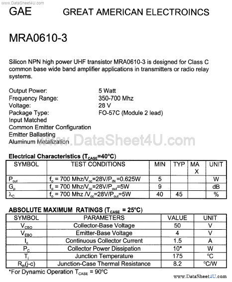 MRA0610-3 Great American Electronics