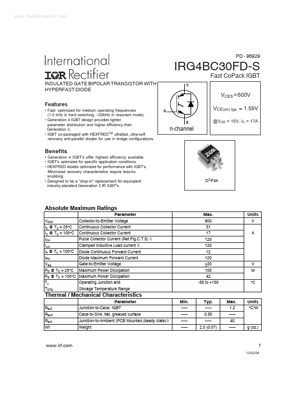 IRG4BC30FD-S International Rectifier