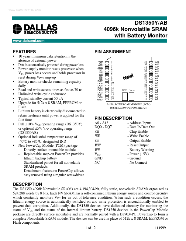 DS1350AB Dallas Semiconductor