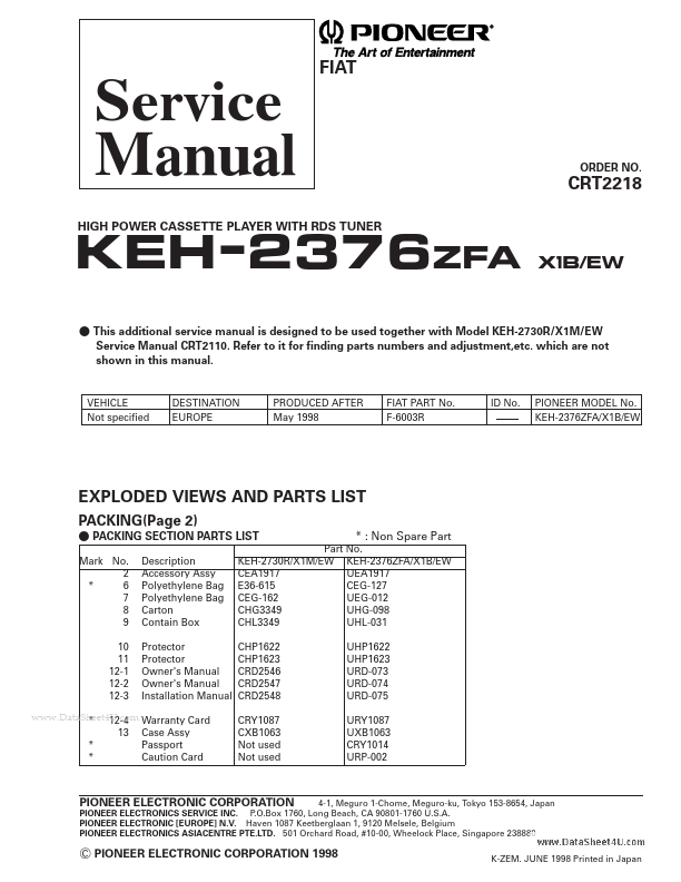 <?=KEH-2376?> डेटा पत्रक पीडीएफ