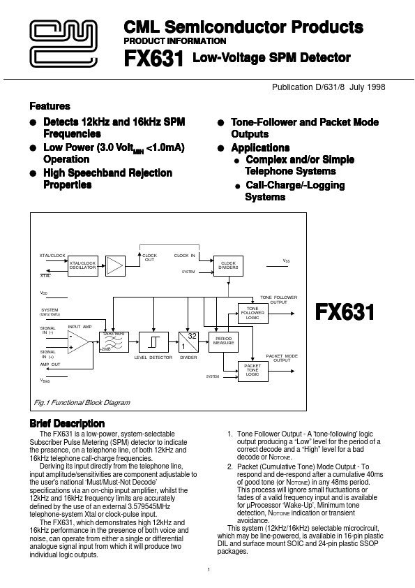 <?=FX631?> डेटा पत्रक पीडीएफ