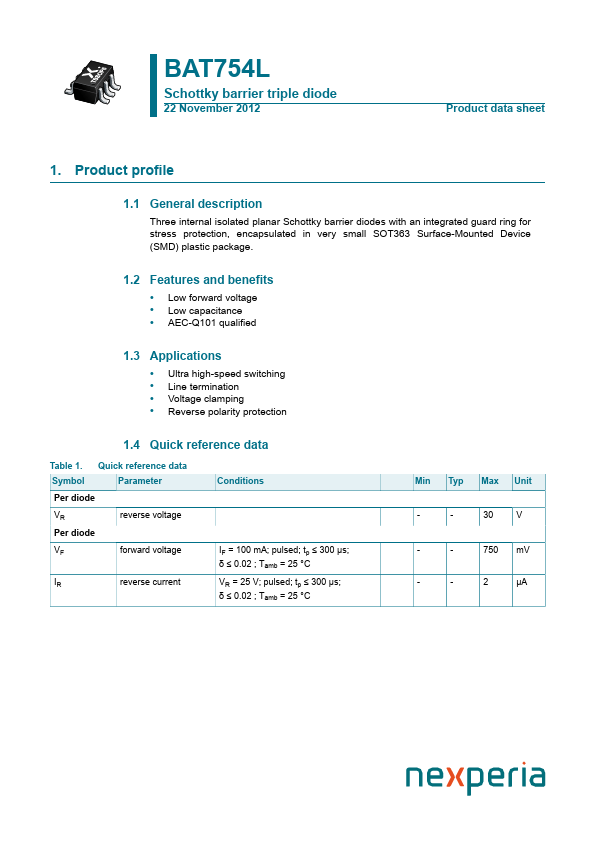 BAT754L nexperia