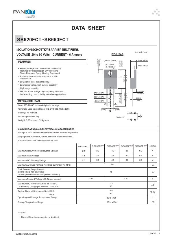 SB630FCT Pan Jit International Inc.