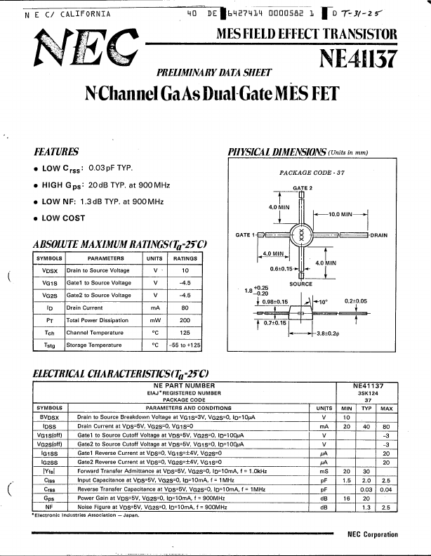 NE41137 California Eastern Laboratories