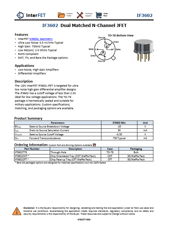 IF3602 InterFET Corporation