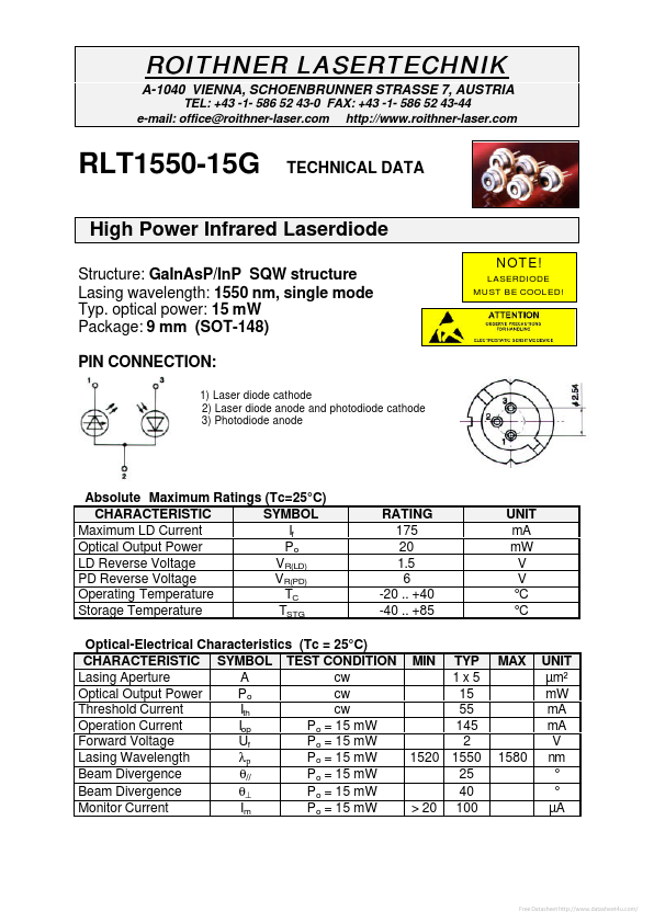 <?=RLT1550-15G?> डेटा पत्रक पीडीएफ