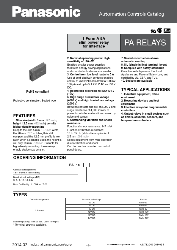 PA1a-18V Panasonic