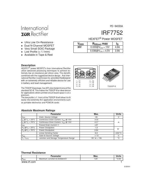 IRF7752 International Rectifier