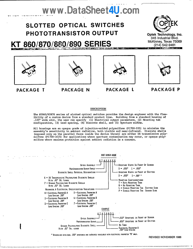 KT87x Optek Technology