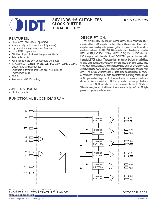 <?=IDT5T93GL06?> डेटा पत्रक पीडीएफ