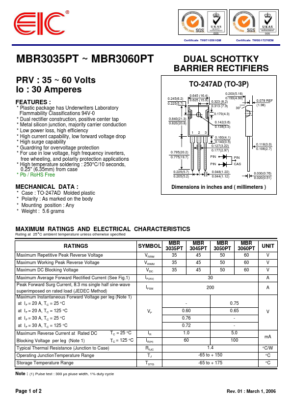 MBR3050PT EIC