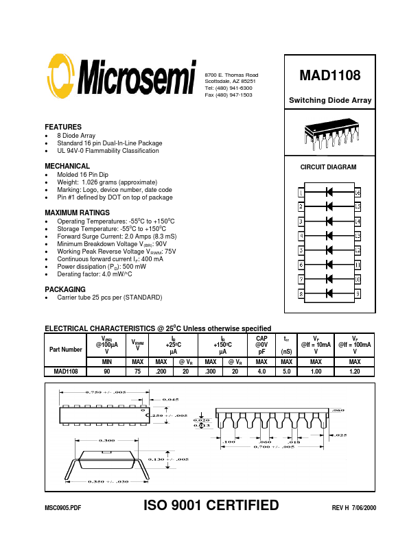MAD1108 Microsemi Corporation