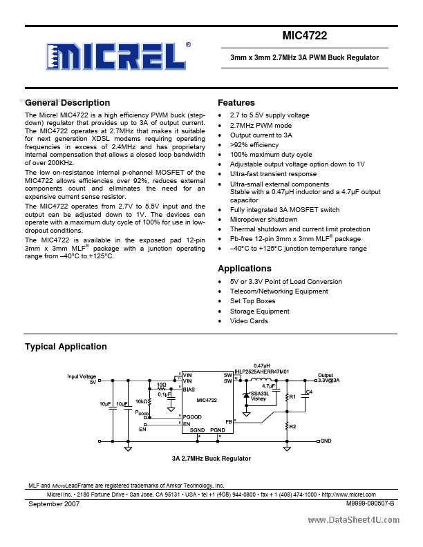 MIC4722 Micrel Semiconductor