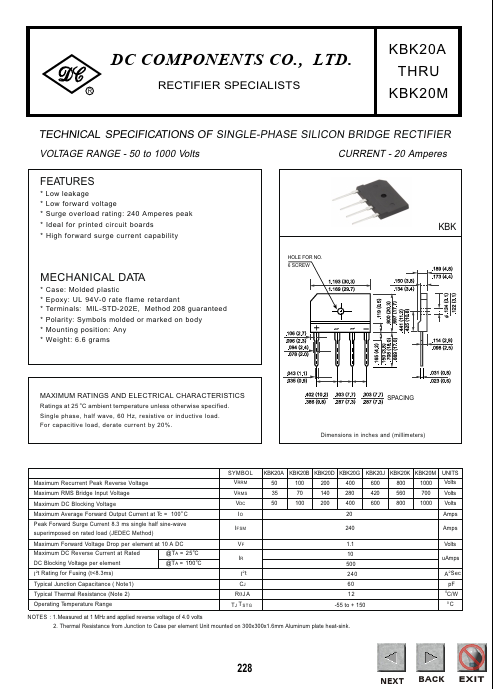 KBK20J Dc Components