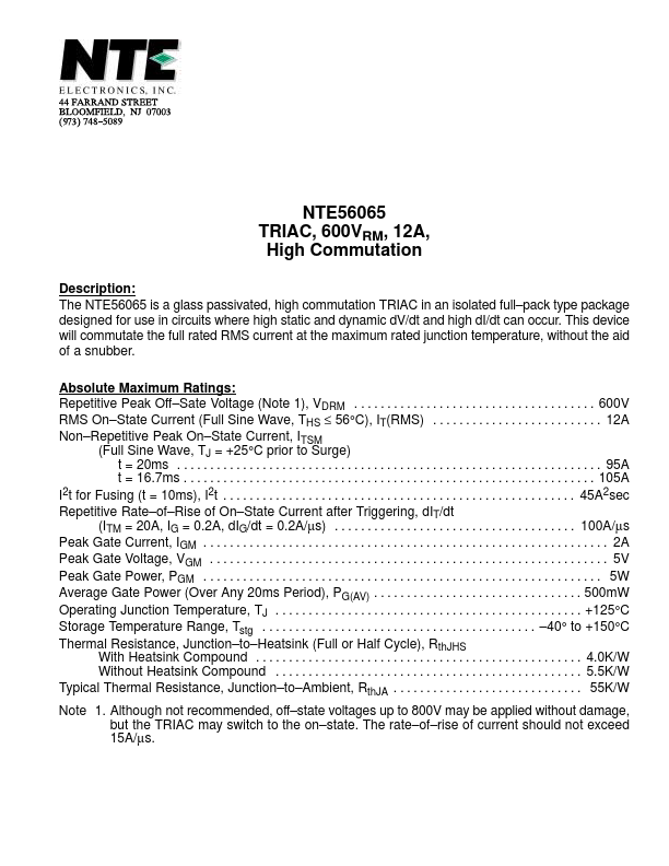 NTE56065 NTE Electronics