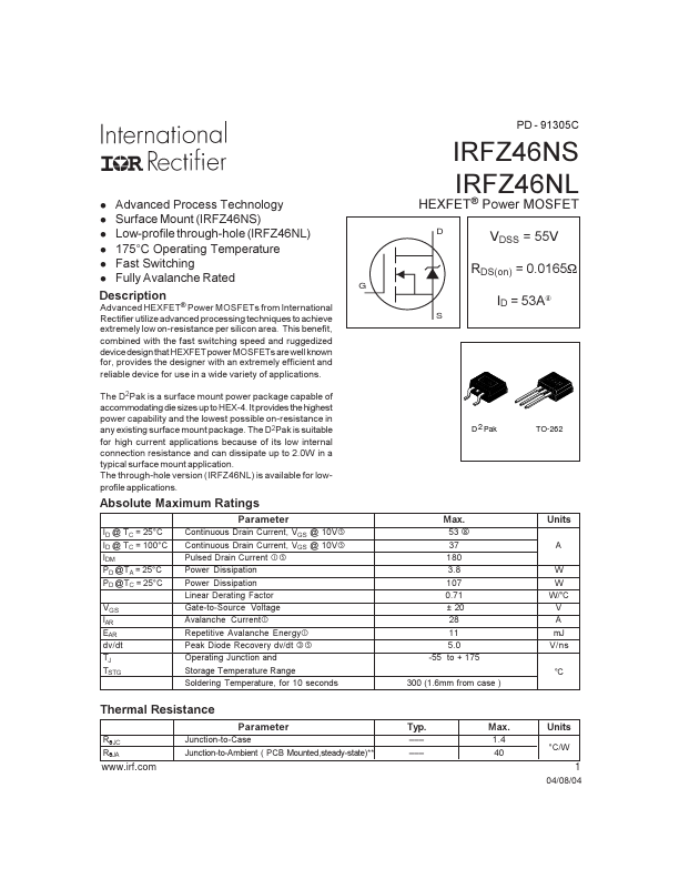 IRFZ46NL International Rectifier