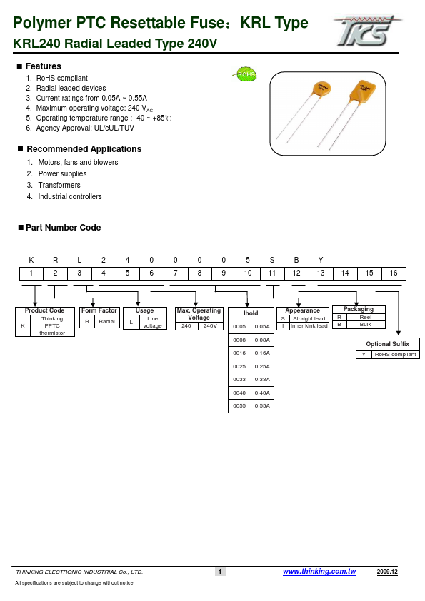 KRL2400008 Thinking Electronic