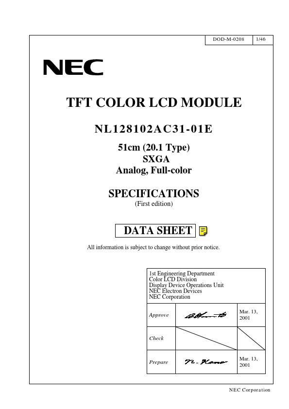 NL128102AC31-01E NEC