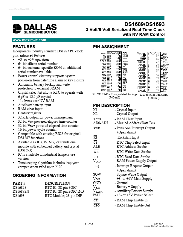 DS1689 Dallas Semiconductor