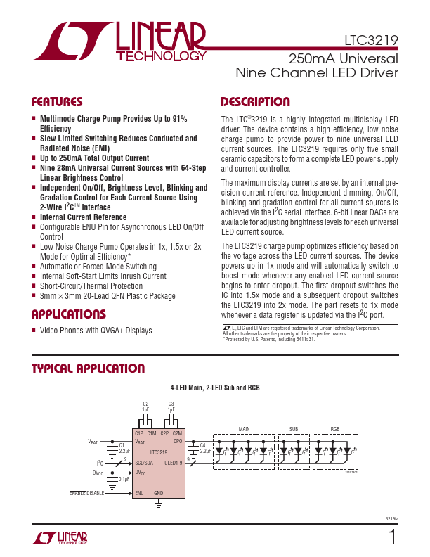 <?=LTC3219?> डेटा पत्रक पीडीएफ