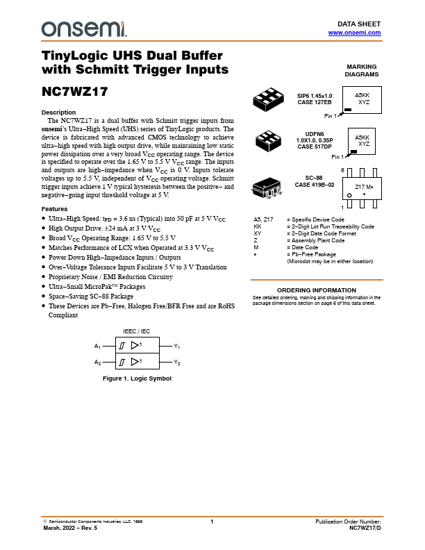 NC7WZ17 ON Semiconductor