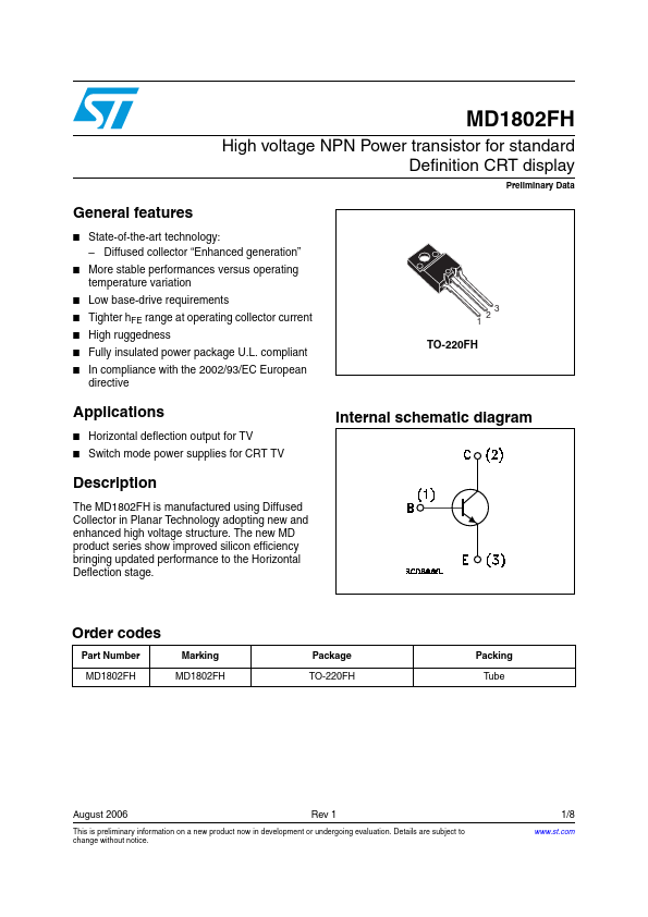 MD1802FH ST Microelectronics