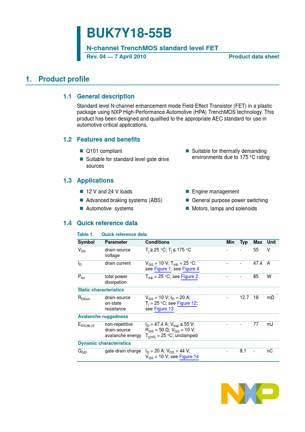 BUK7Y18-55B NXP Semiconductors