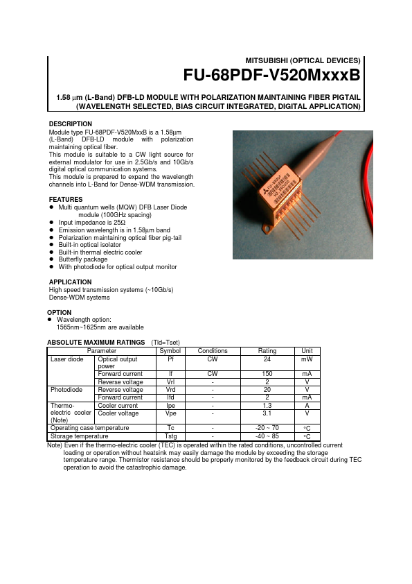 FU-68PDF-V510MXXXB Mitsubishi Electric Semiconductor