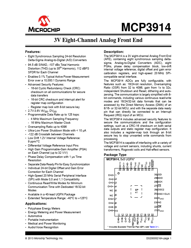 MCP3914 Microchip