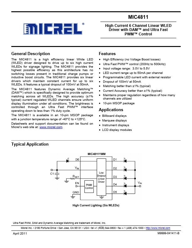 MIC4811 Micrel Semiconductor