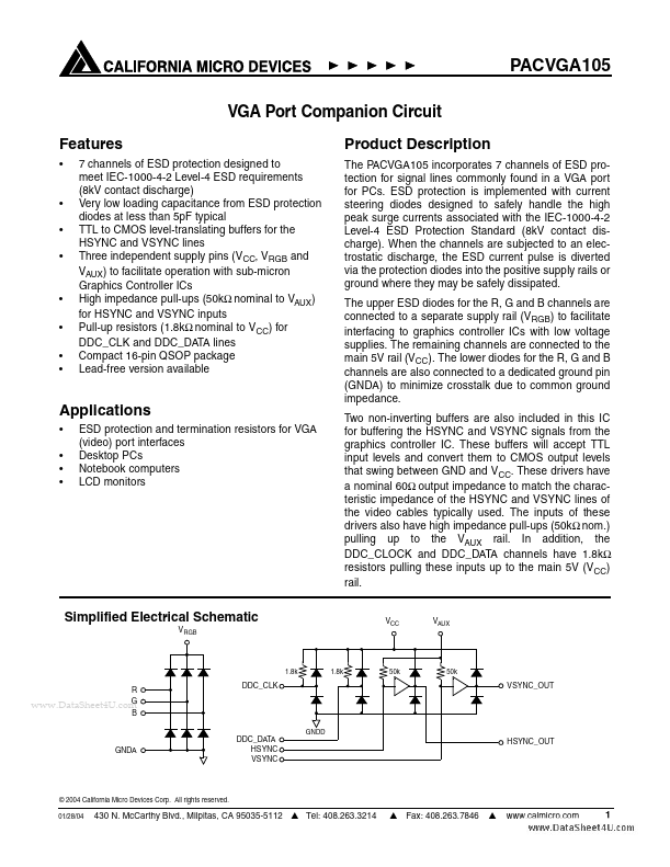 PACVGA105 California Micro Devices