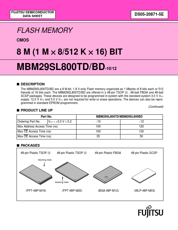 MBM29SL800TD-10 Fujitsu