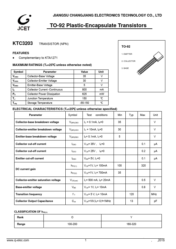 KTC3203 JCET