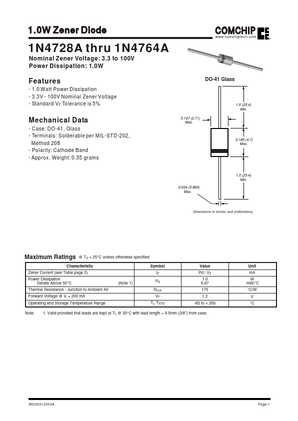 1N4745A Comchip Technology