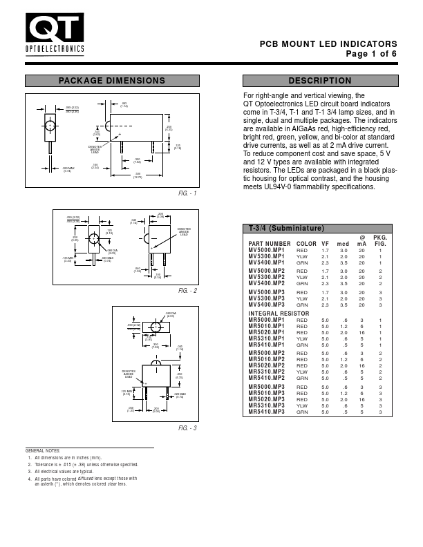 QLA694B-2Y QT Optoelectronics