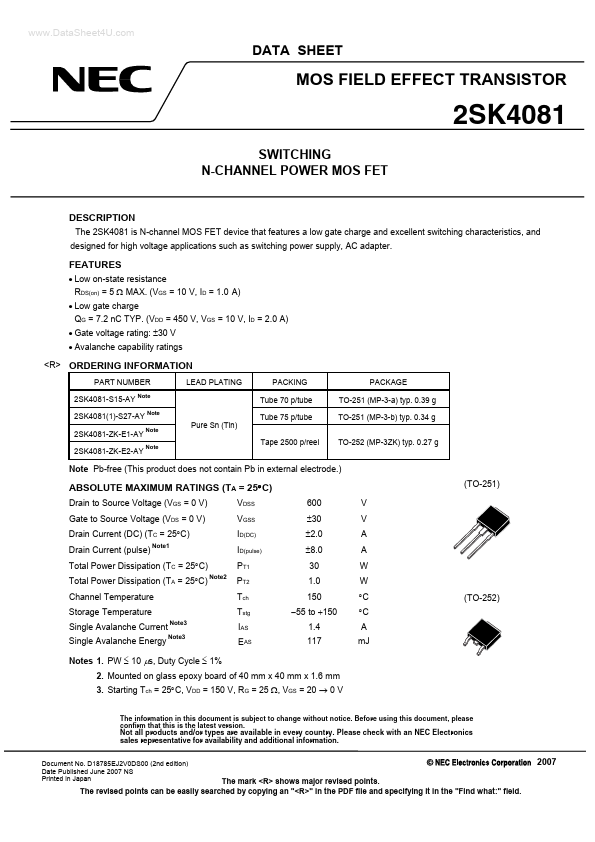 2SK4081 NEC