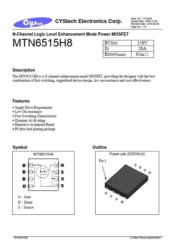 <?=MTN6515H8?> डेटा पत्रक पीडीएफ