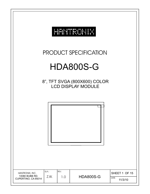 <?=HDA800S-G?> डेटा पत्रक पीडीएफ